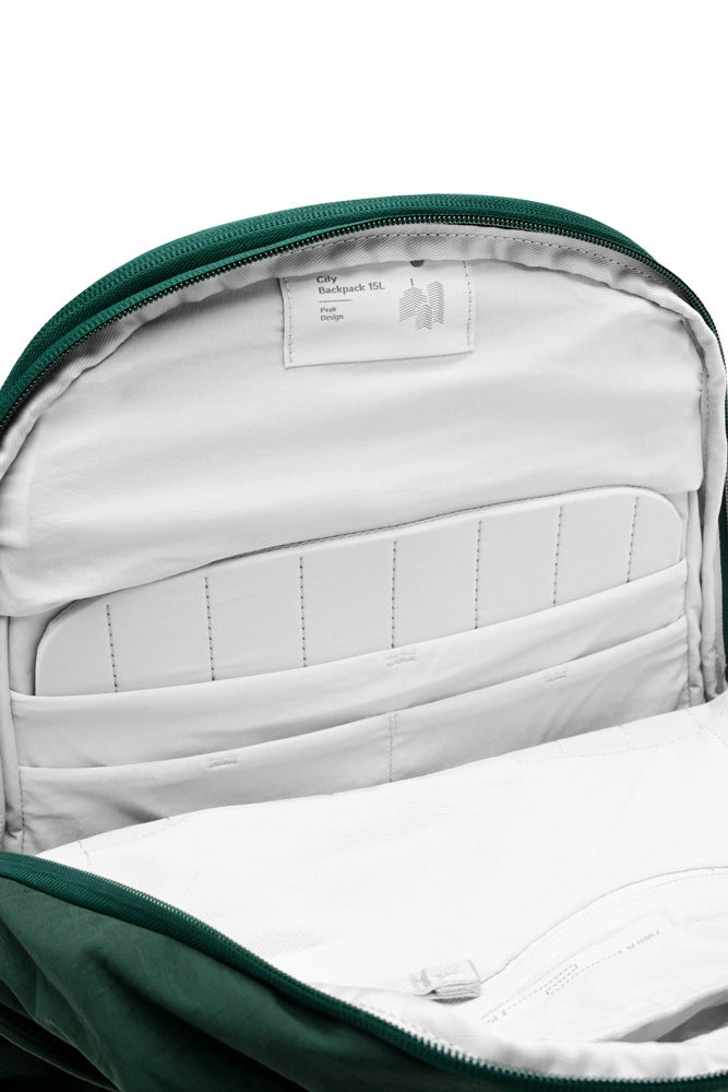 Peak Design City Backpack 15L in Cypress – detail view