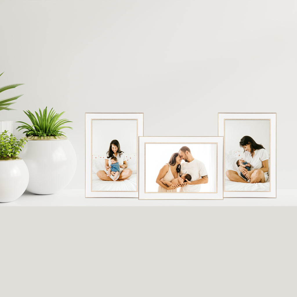 Profile Eternal White/Rose Gold Metal Collage Three Photo Frame 4x6