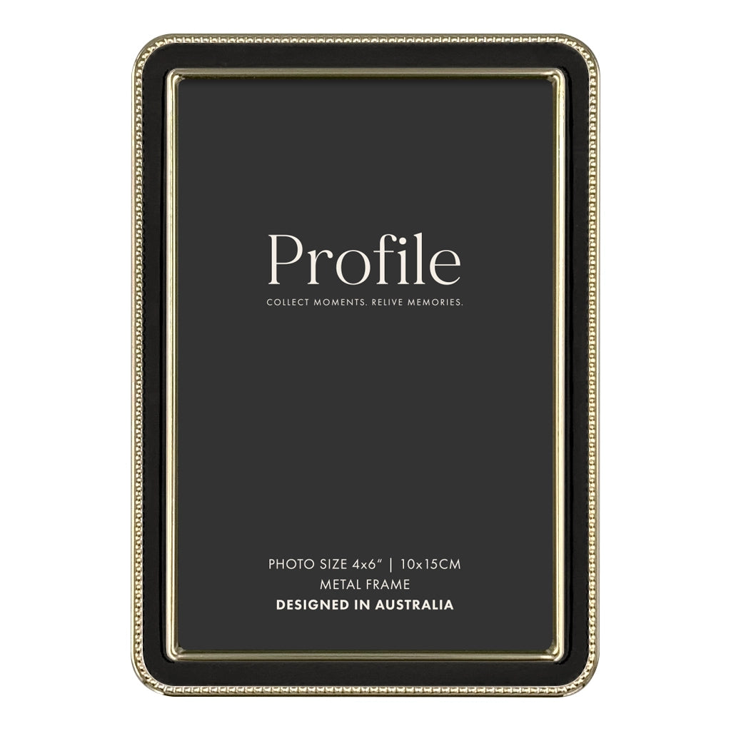 Profile Heirloom Black/Gold Beaded Metal Photo Frames