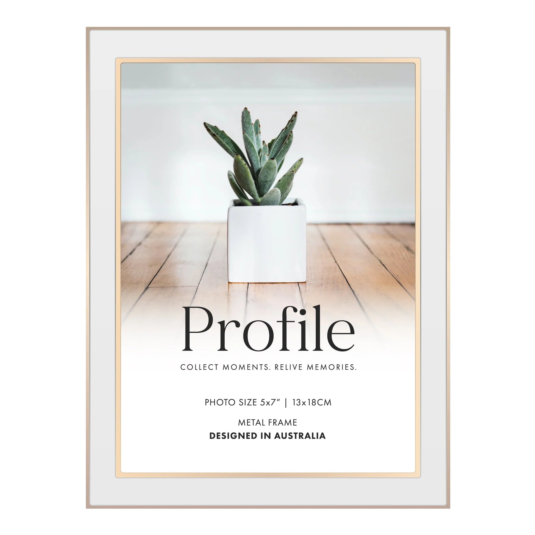 Profile Eternal White/Rose Gold Metal Photo Frame