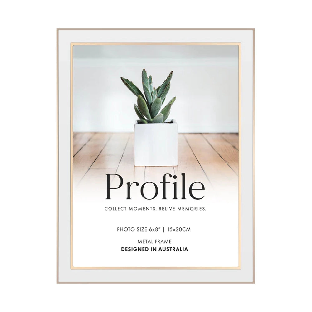 Profile Eternal White/Rose Gold Metal Photo Frame