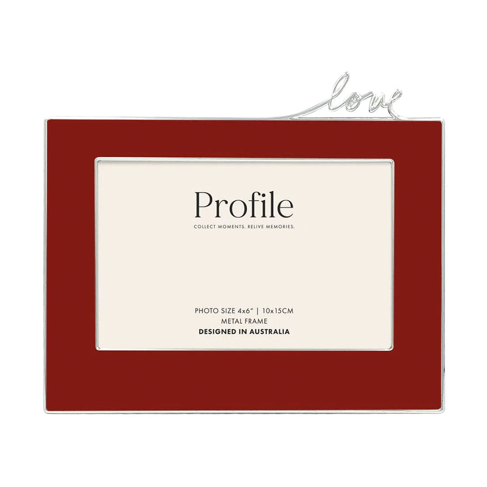 Profile Love Red Metal Photo Frame 4x6