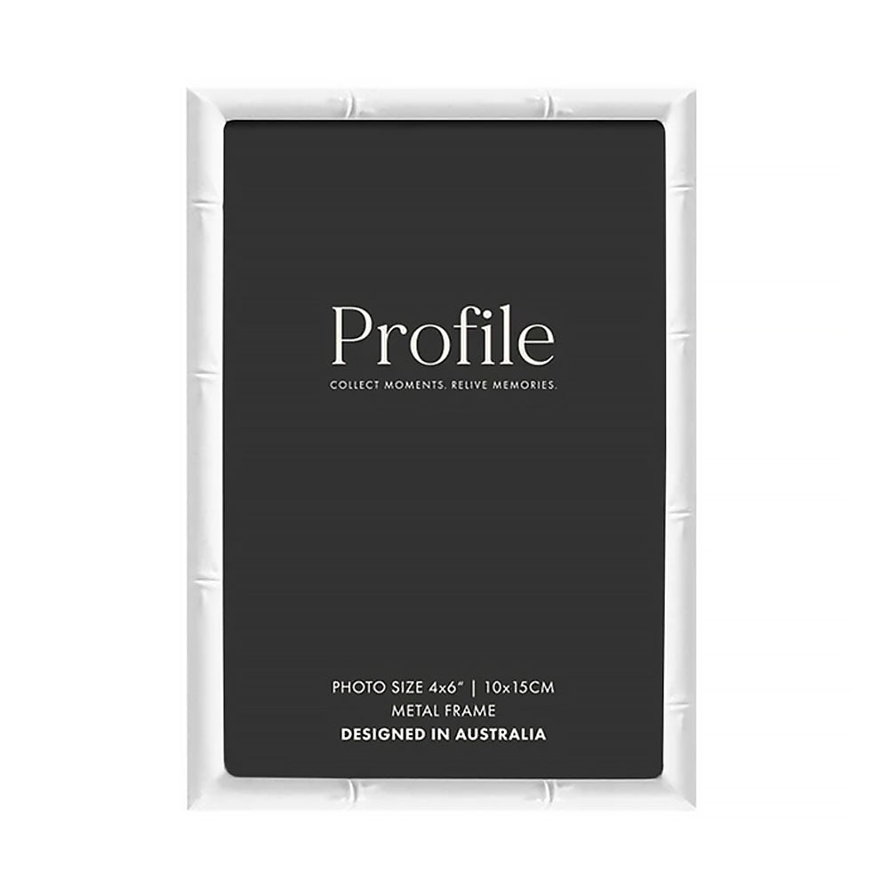 Profile Bamboo White Metal Photo Frame