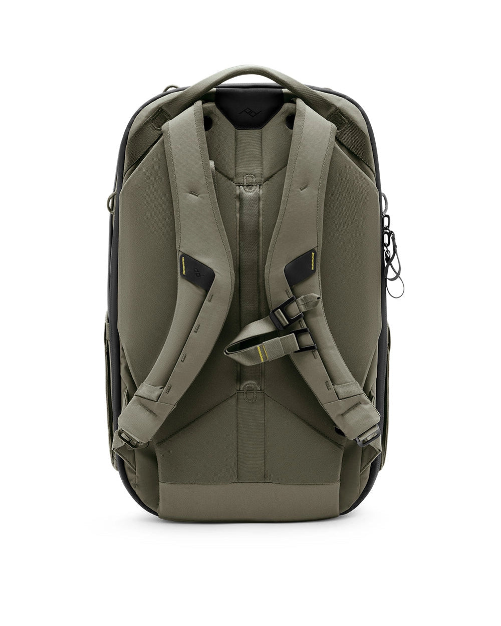 Beige backpack on a white background