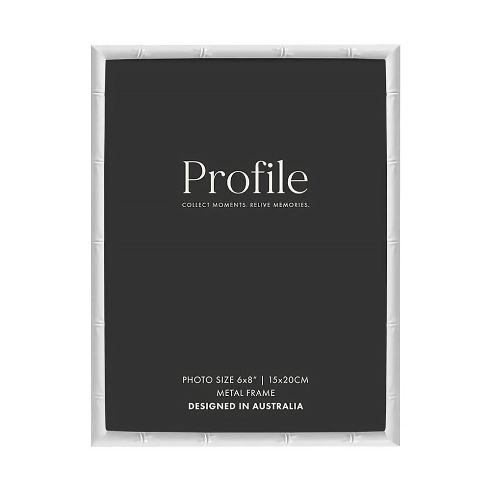 Profile Bamboo White Metal Photo Frame