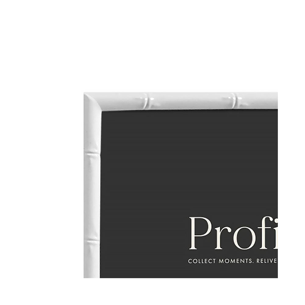 Profile Bamboo White Metal Photo Frame