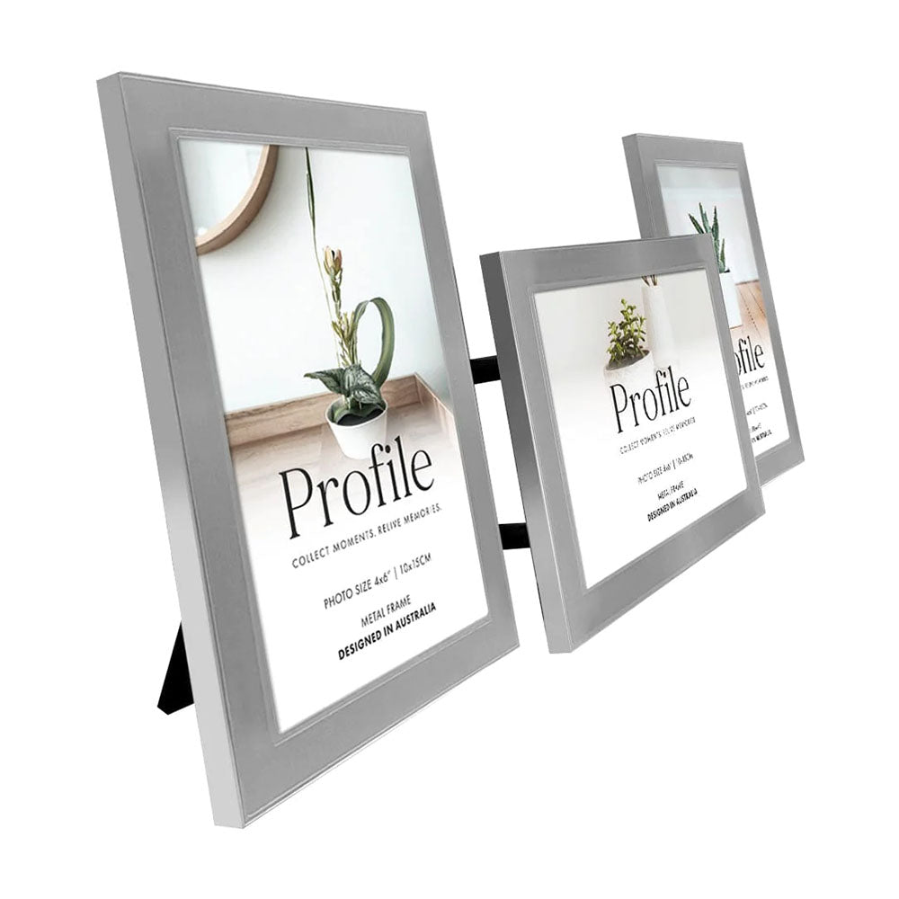 Profile Eternal Silver Metal Collage Three Photo Frame 4x6