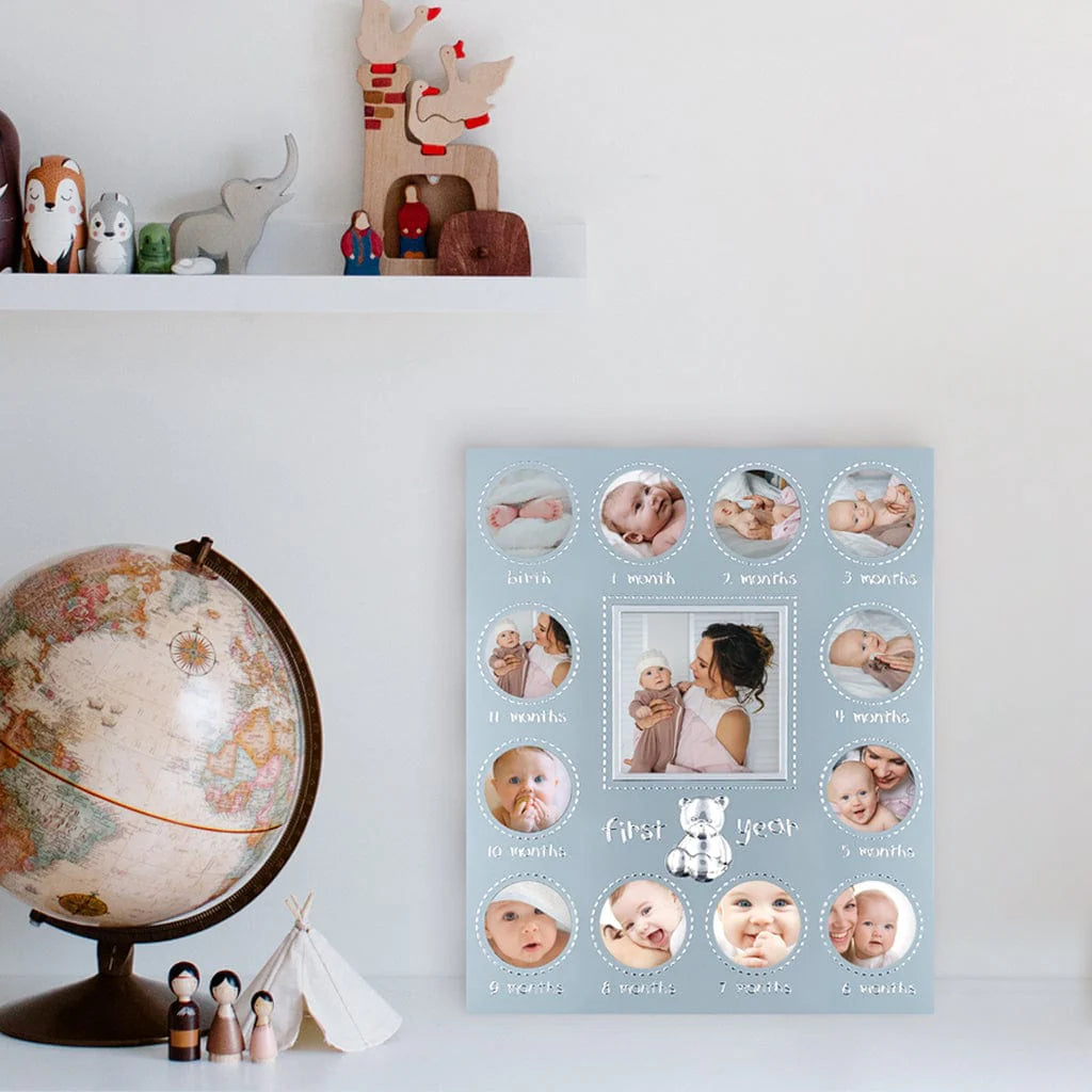 Profile FIRST YEAR Blue Metal Baby Frame 13 Photos