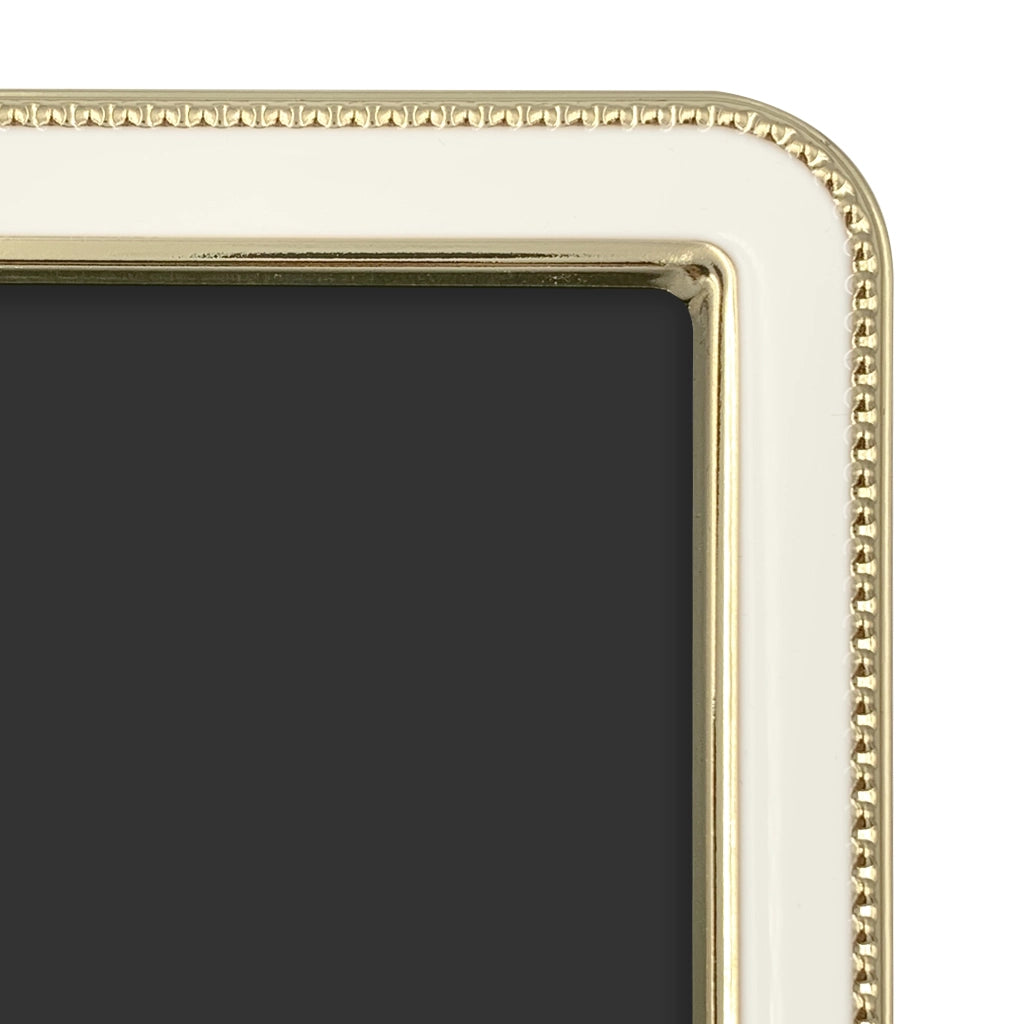 Profile Heirloom White/Gold Beaded Metal Photo Frames
