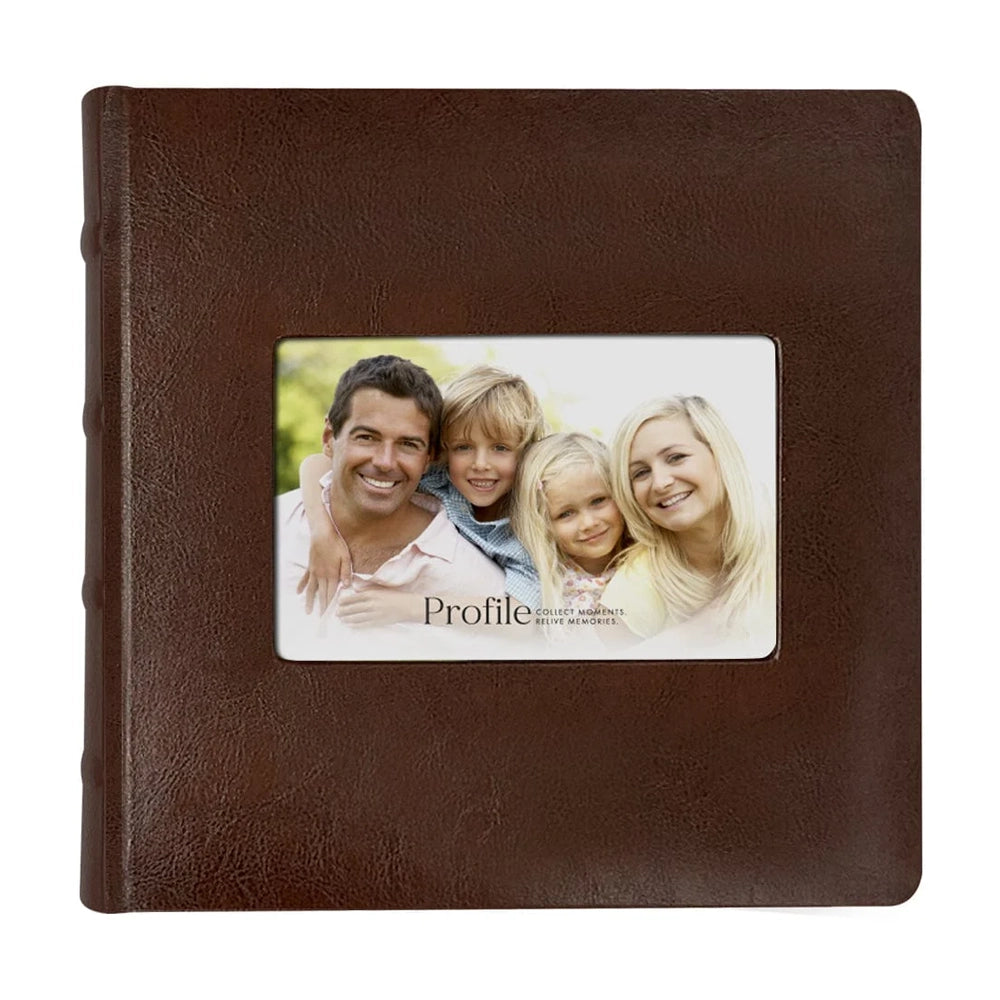 Profile PRESTIGE Coffee Brown Leather 4x6 Slip-In Photo Album