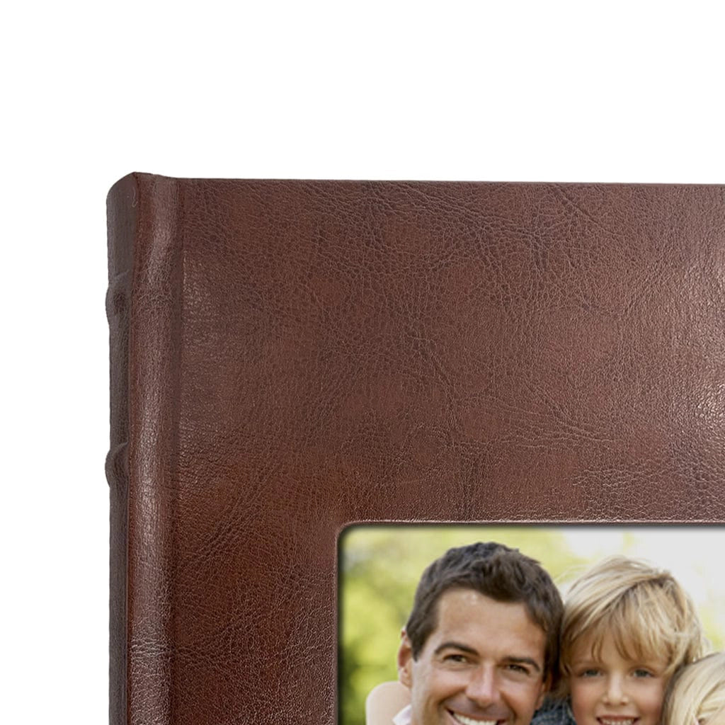 Profile PRESTIGE Coffee Brown Leather 4x6 Slip-In Photo Album