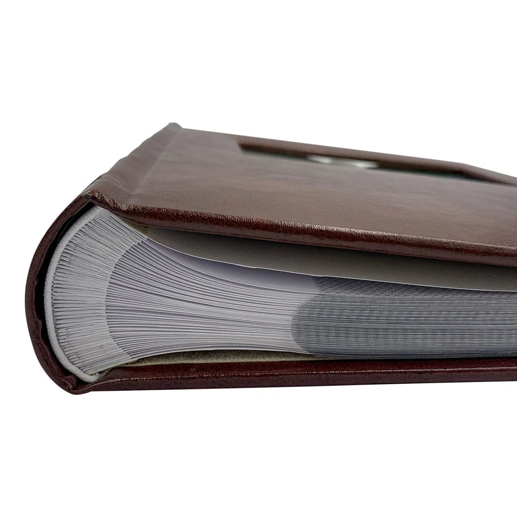 Profile PRESTIGE Coffee Brown Leather 4x6 Slip-In Photo Album