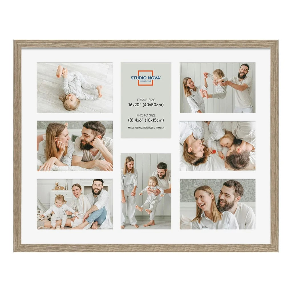 Studio Nova Collage Photo Frame 16x20in (8 Photos) - Natural