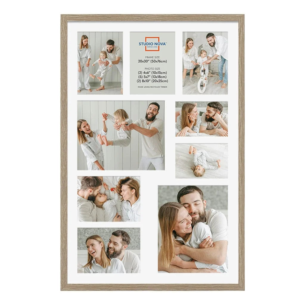 Studio Nova Collage Photo Frame 20x30in (9 Photos) - Natural