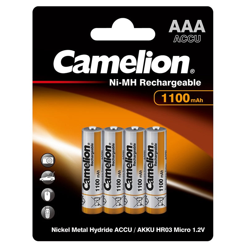 Camelion Ni-MH Rechargeable Batteries AAA 1100MAH 4 Pack with FREE BONUS Charger