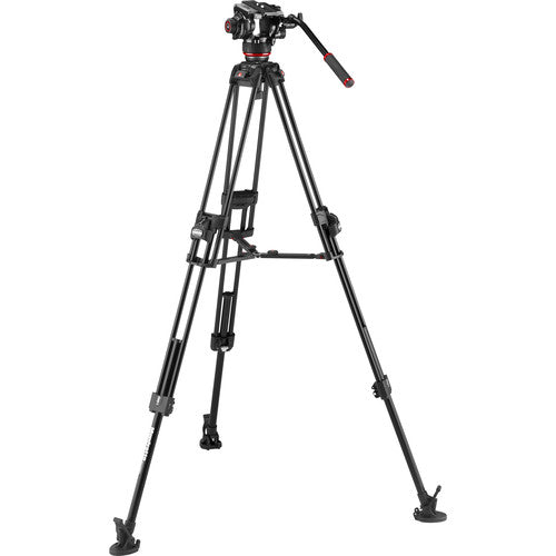 Manfrotto 504X Fluid Video Head with 645 Fast Twin Aluminium Tripod