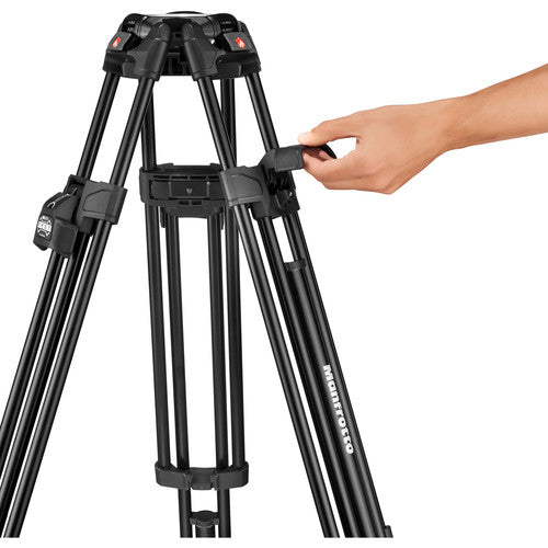 Manfrotto 504X Fluid Video Head with 645 Fast Twin Aluminium Tripod