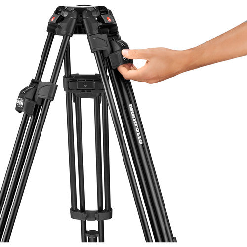 Manfrotto 504X Fluid Video Head with 645 Fast Twin Aluminium Tripod