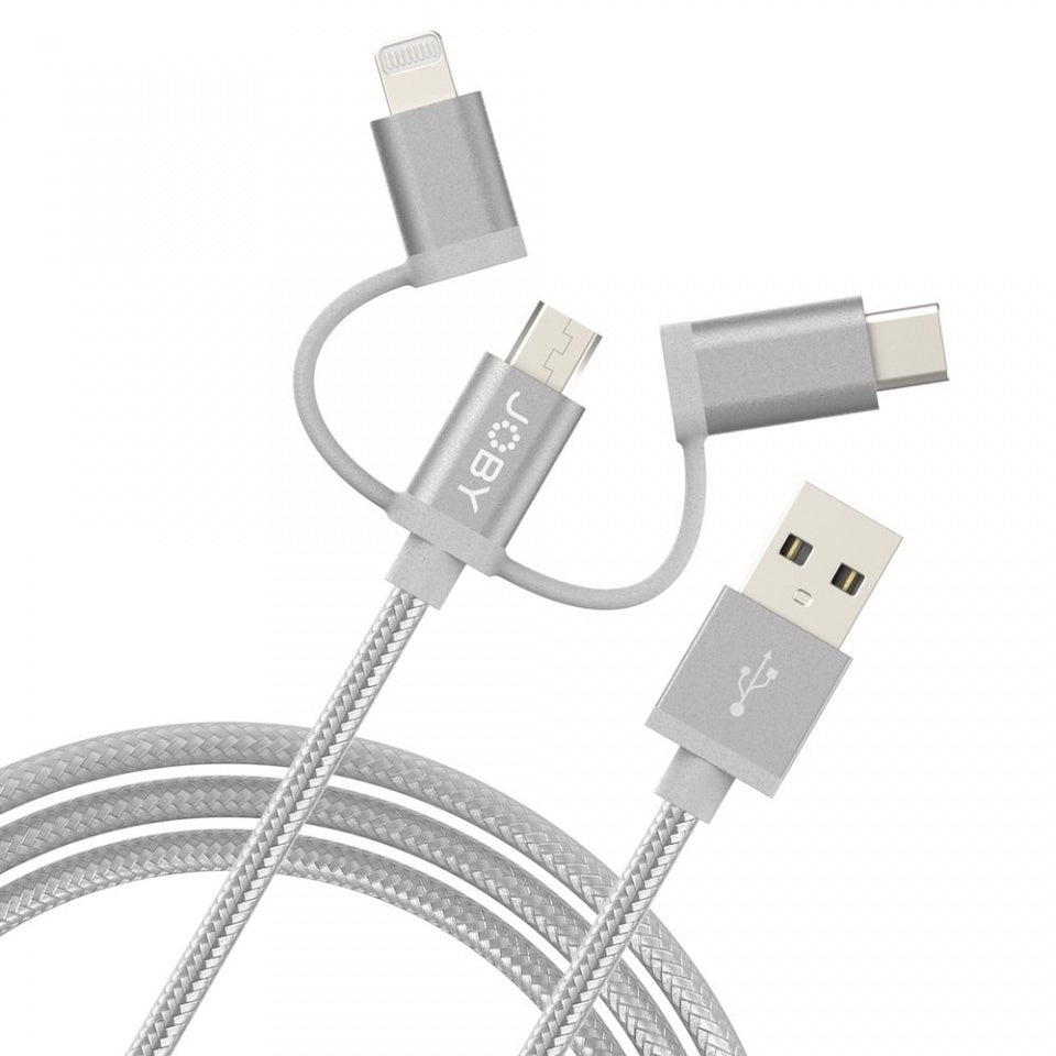 Joby Charge Sync Cable 3 In 1 1.2M Space Grey