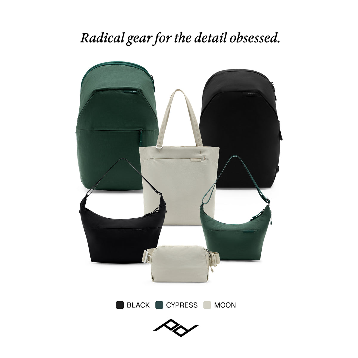 Peak Design City line-up: City Backpacks, City Tote, City Crescents and City Sling