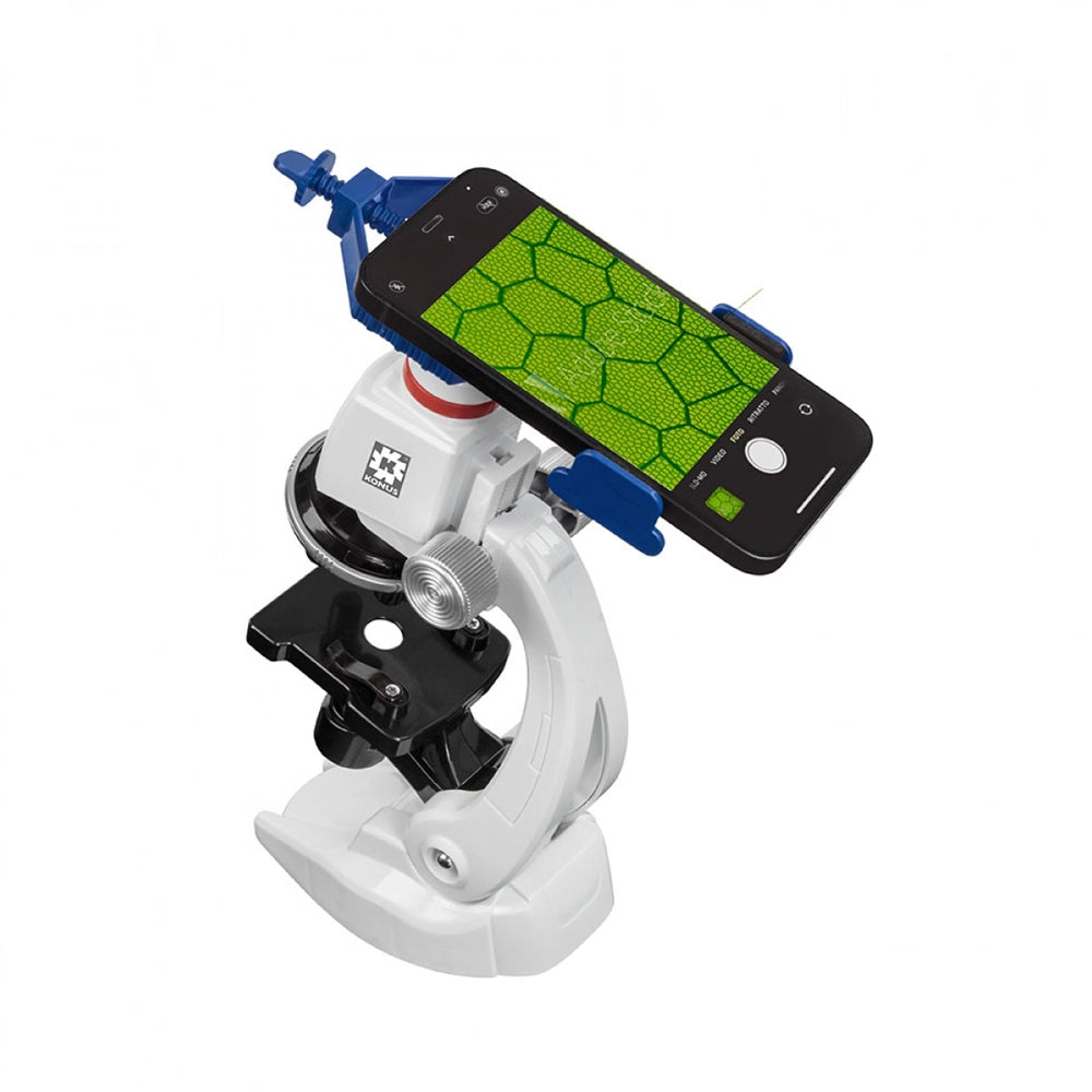 Konustudy-5 microscope with smartphone attached