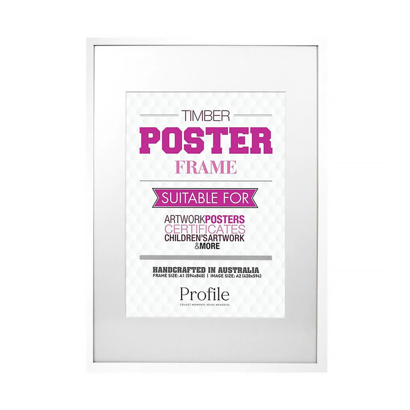 Profile Decorator Certificate/Poster Timber Frame White
