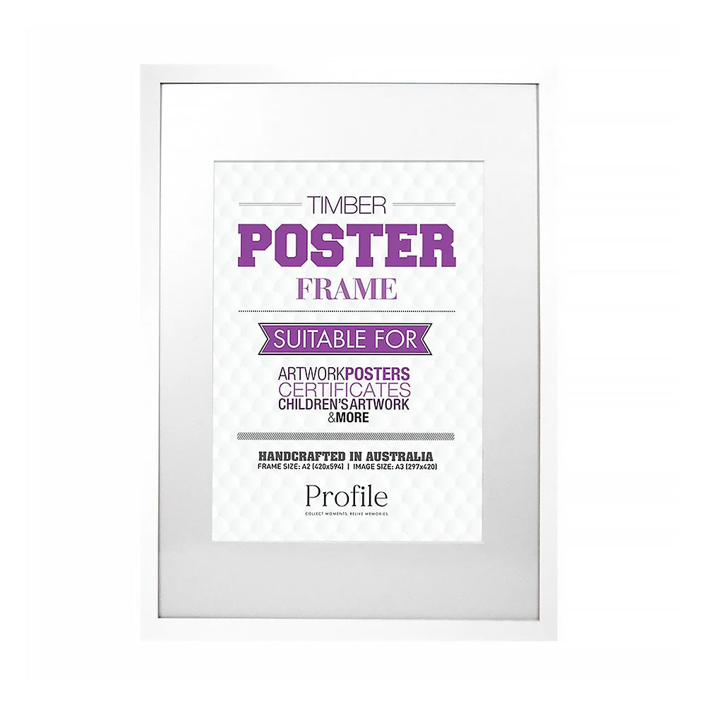 Profile Decorator Certificate/Poster Timber Frame White