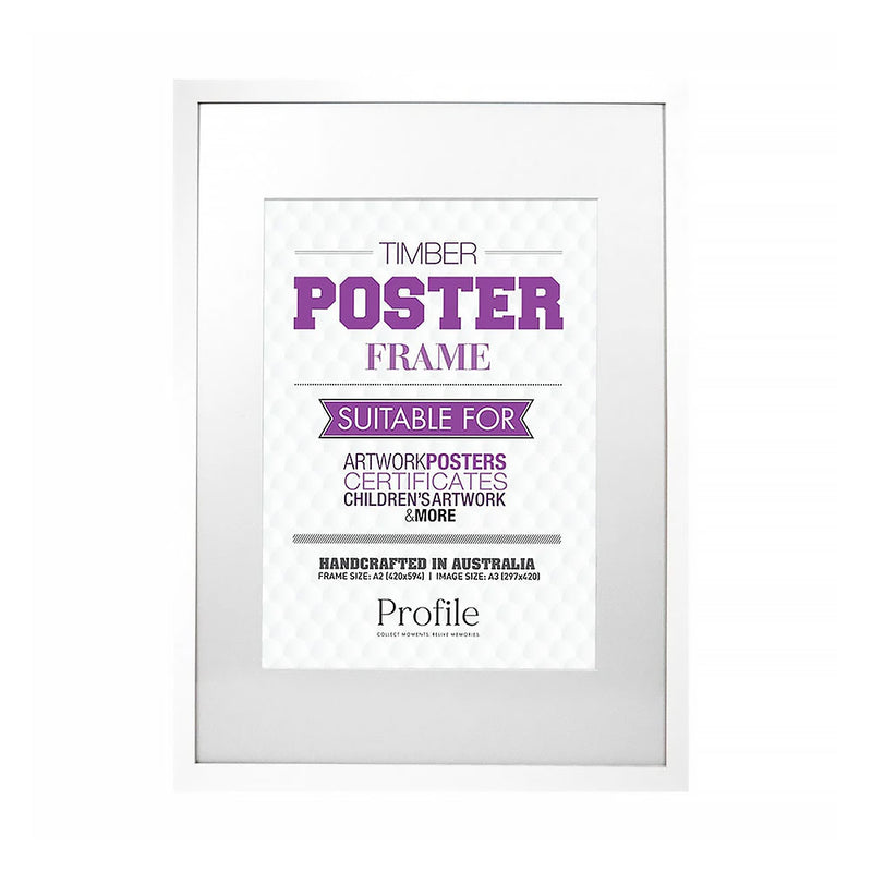 Profile Decorator Certificate/Poster Timber Frame White