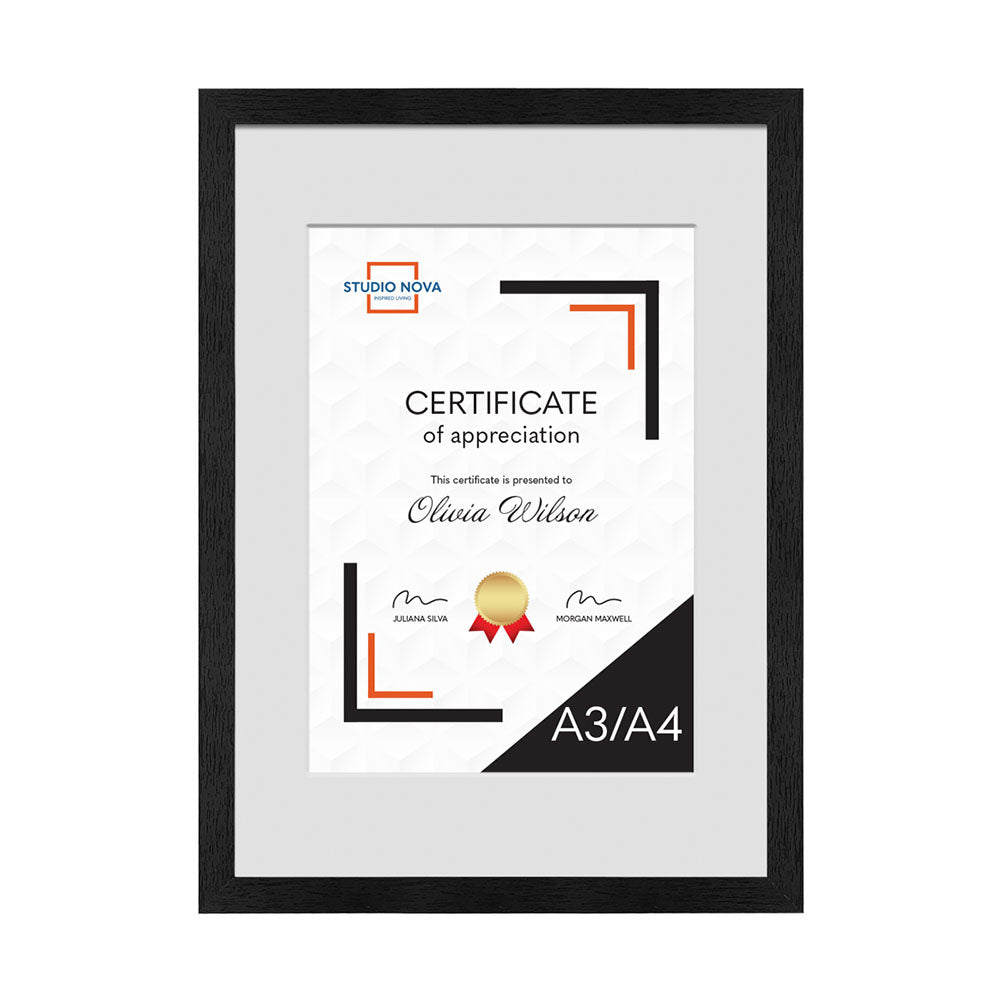Studio Nova Home Basics Picture Poster/Certificate Frame Black, 2pcs.