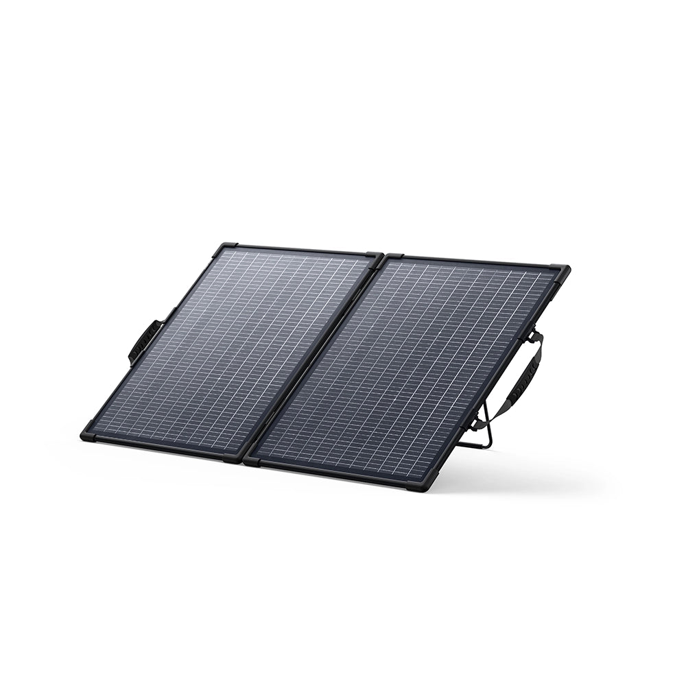 Foldable solar panel on a white background