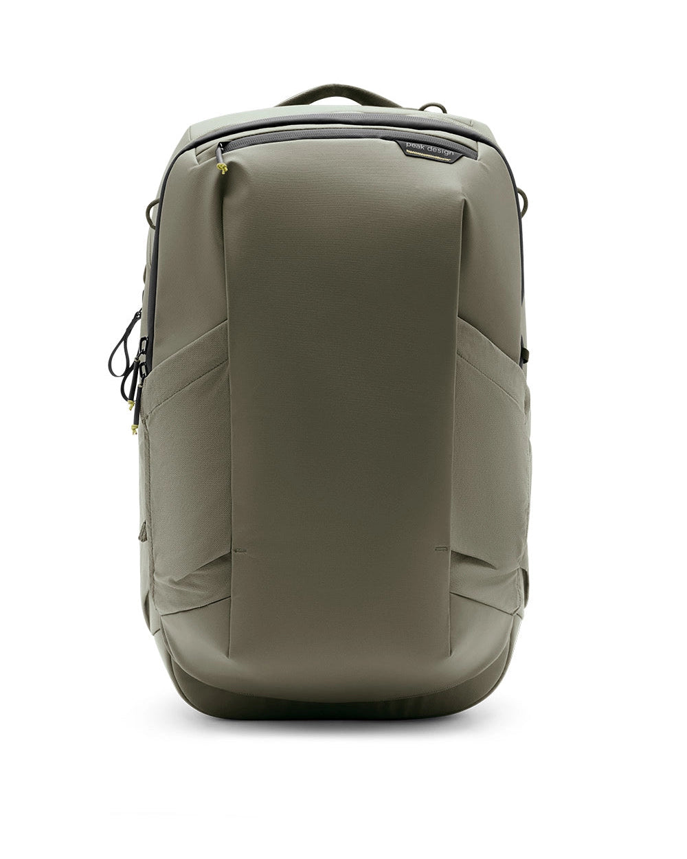 Beige backpack on a white background