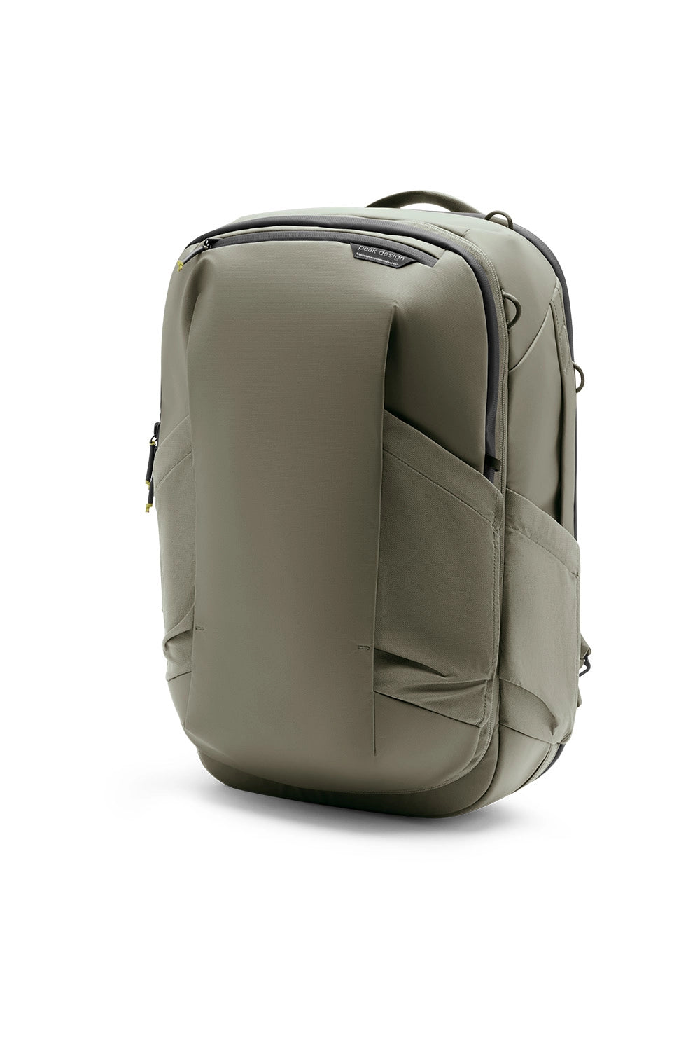 Beige backpack on a white background