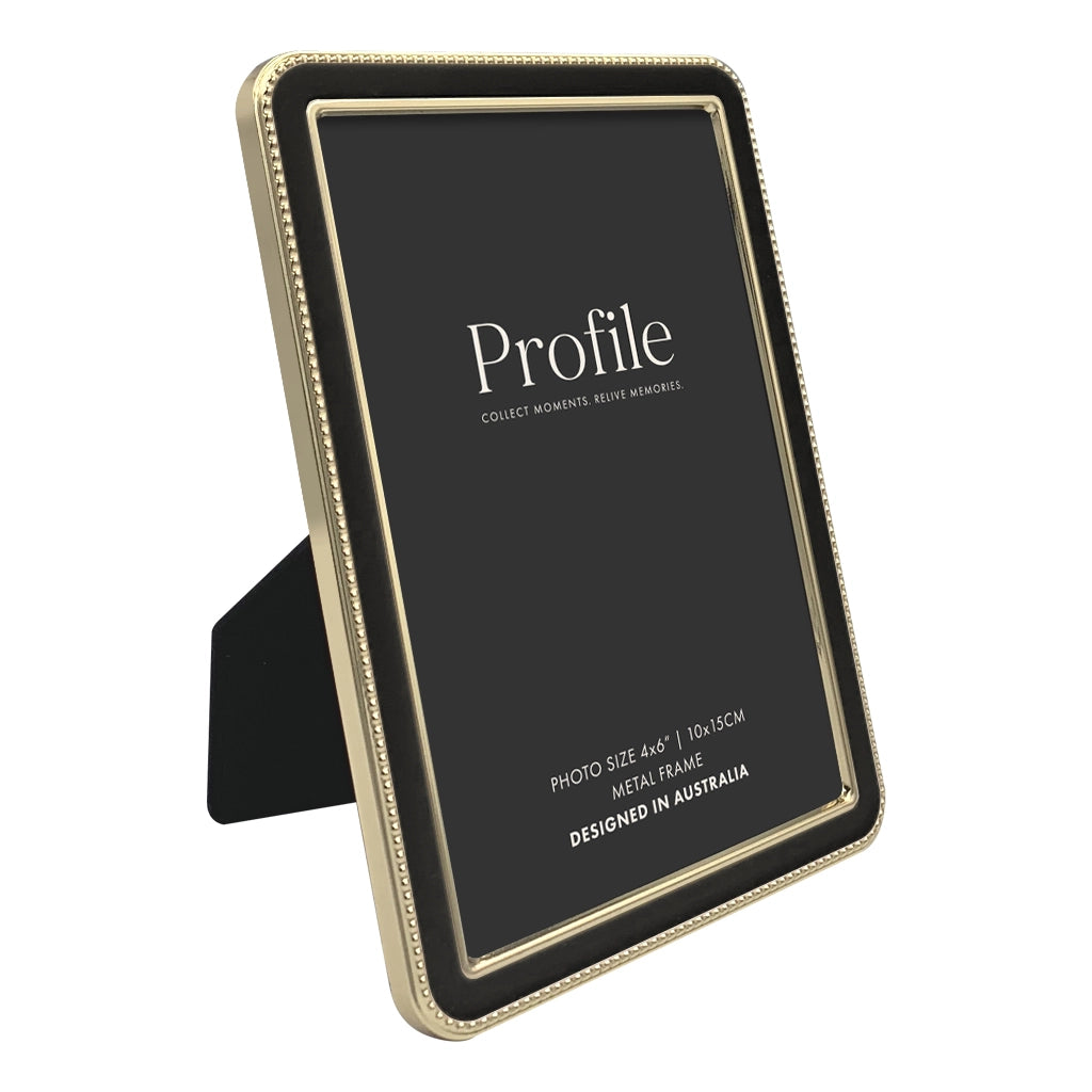 Profile Heirloom Black/Gold Beaded Metal Photo Frames