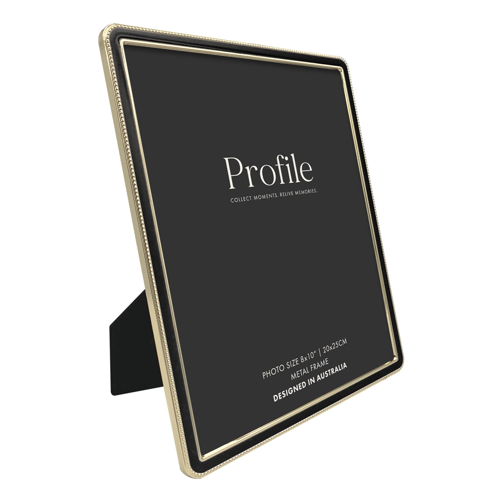 Profile Heirloom Black/Gold Beaded Metal Photo Frames