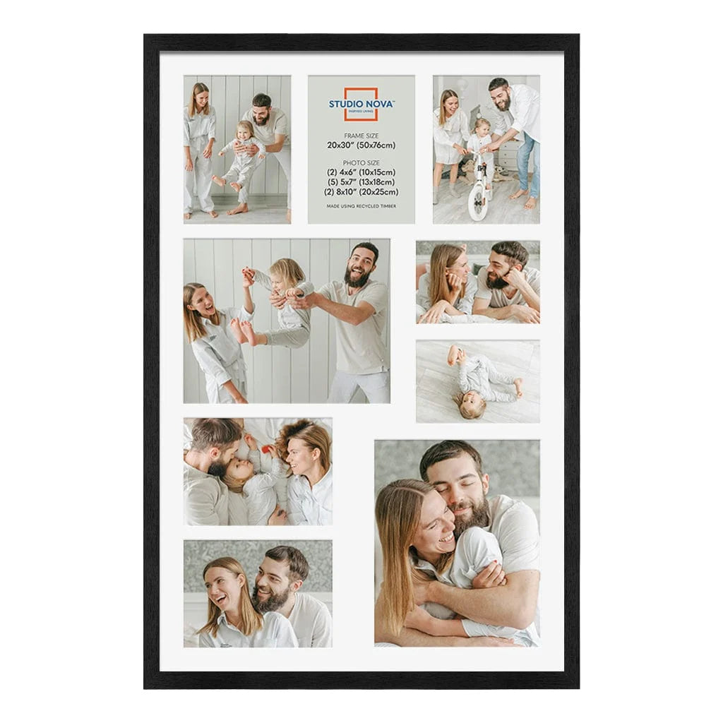 Studio Nova Collage Photo Frame 20x30in (9 Photos) - Black