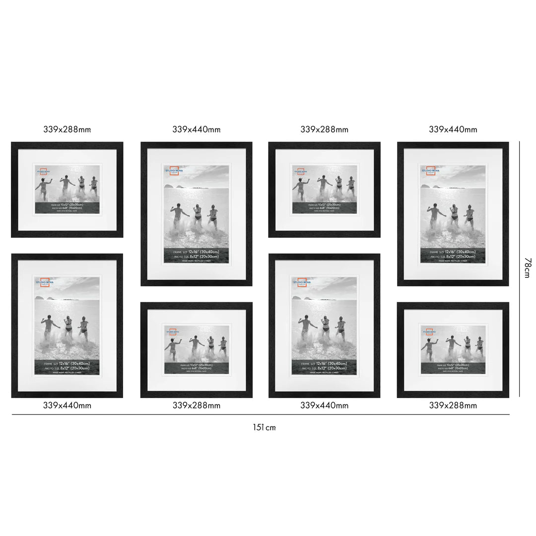 Studio Nova Gallery Photo Wall Frame Set (8 Piece) White