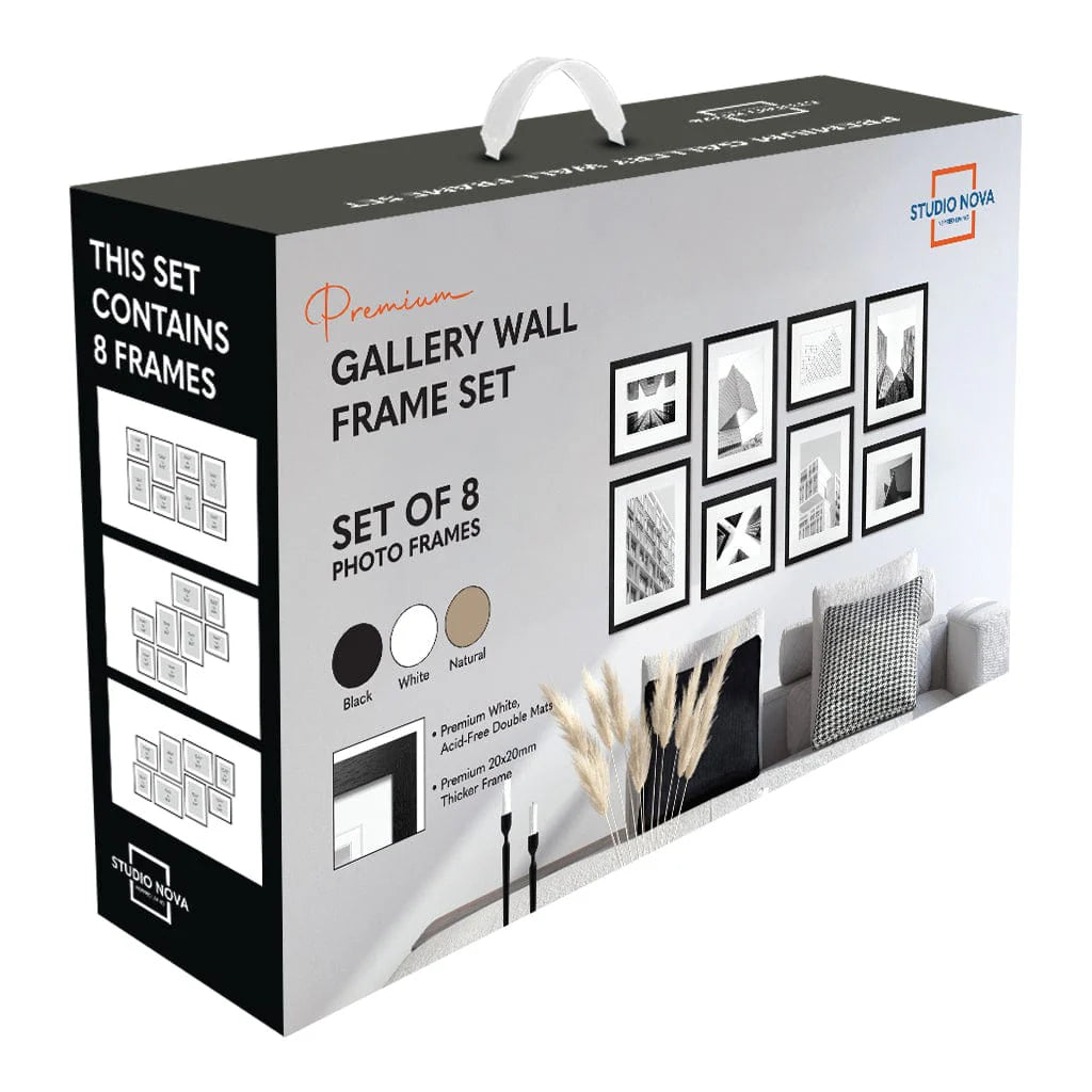 Studio Nova Gallery Photo Wall Frame Set (8 Piece) White