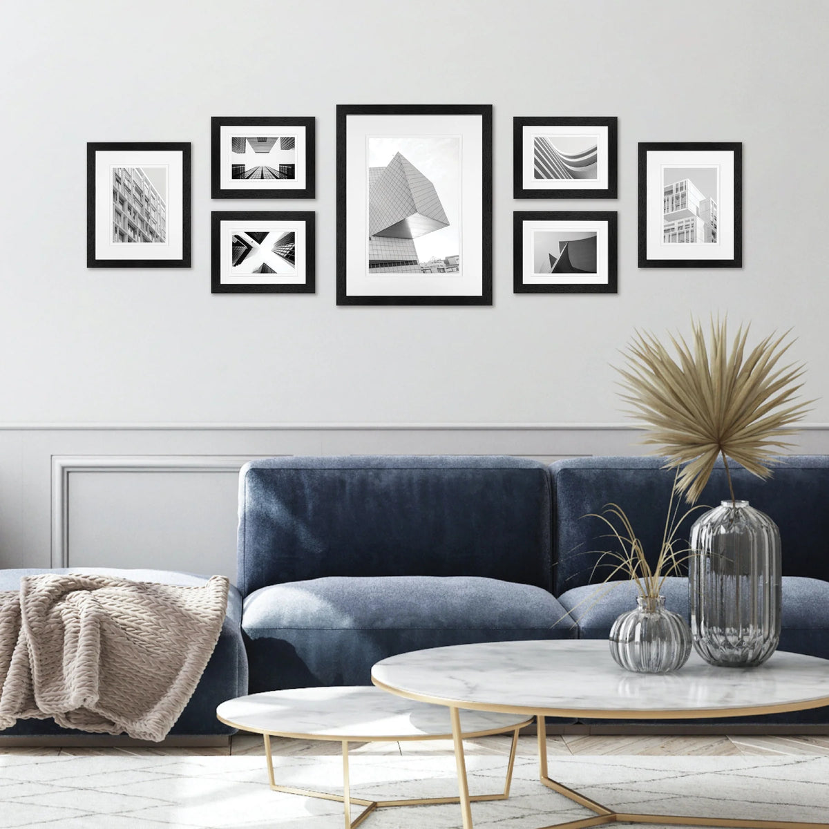 Studio Nova Gallery Wall Photo Frame Set (7 Piece) - Black