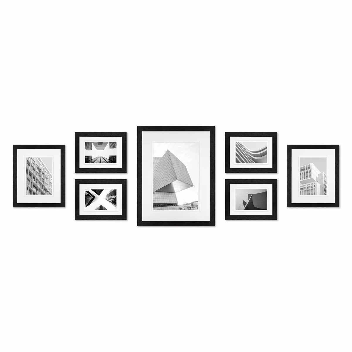 Studio Nova Gallery Wall Photo Frame Set (7 Piece) - Black