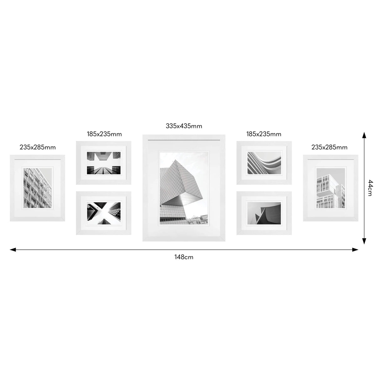 Studio Nova Gallery Wall Photo Frame Set (7 Piece) - White