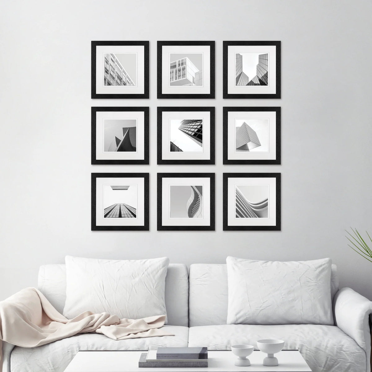 Studio Nova Gallery Wall Square Photo Frame Set (9 Piece) - Black