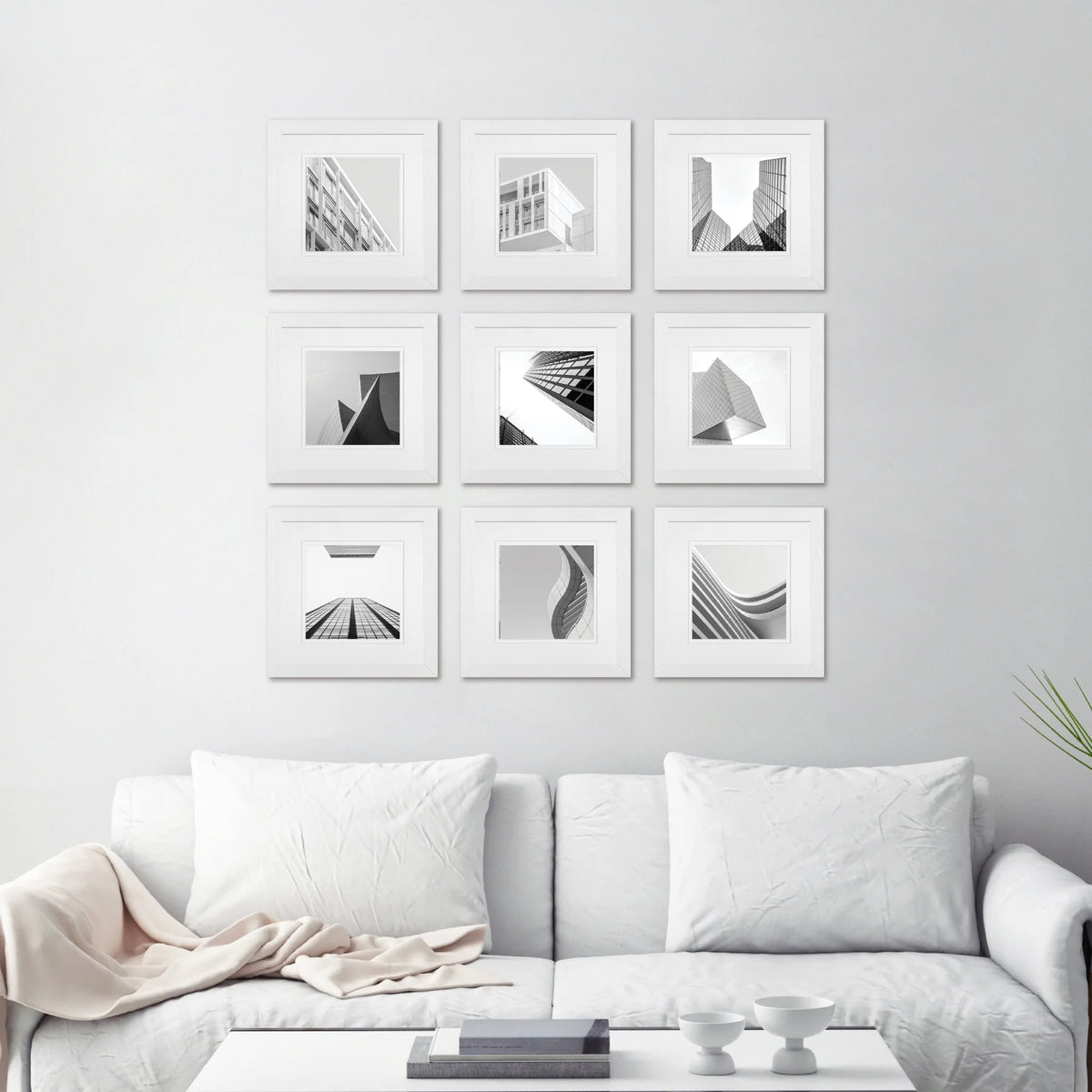 Studio Nova Gallery Wall Square Photo Frame Set (9 Piece) - White