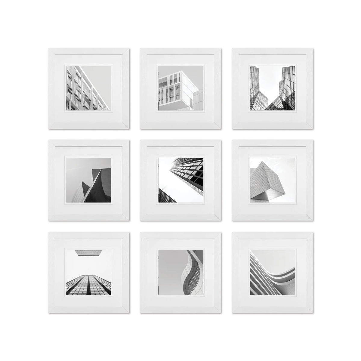 Studio Nova Gallery Wall Square Photo Frame Set (9 Piece) - White
