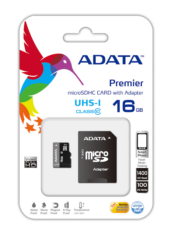 Adata Micro SDHC Card Class 10 UHS-1 Inc SD Adaptor