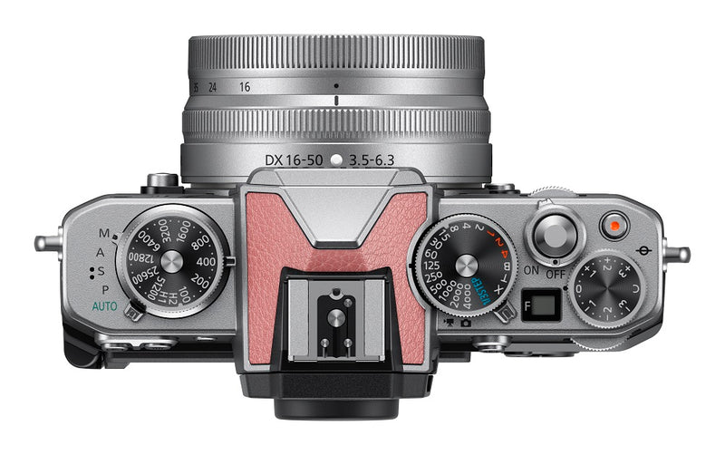 Nikon Z FC Coral Pink with Nikkor Z DX 16-50mm VR Silver