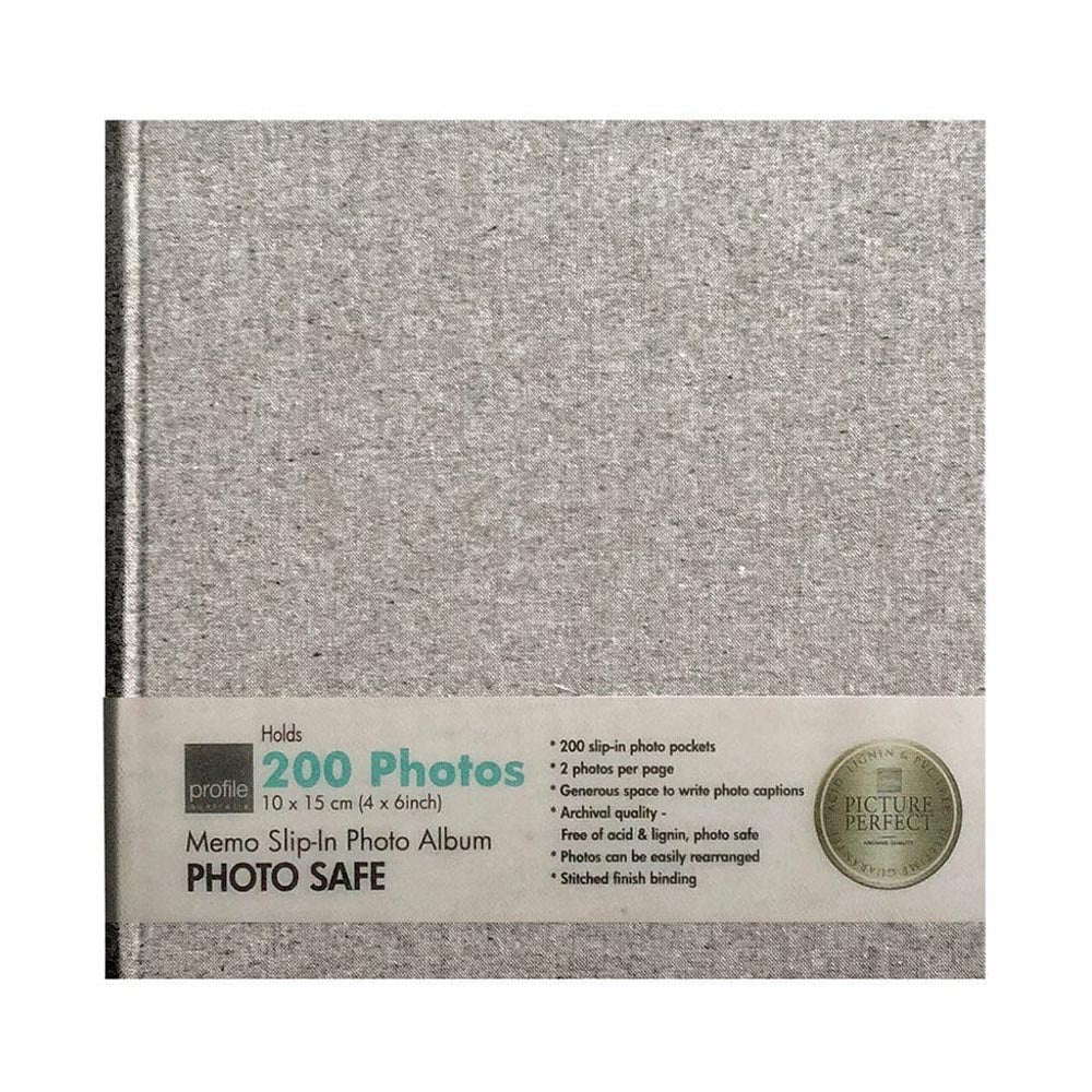 Profile PLUSH Linen Grey 4x6 Slip-In Photo Album