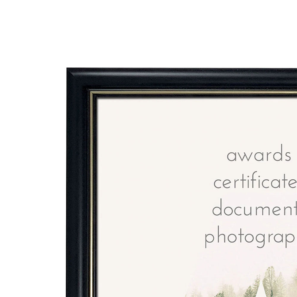 A Classic 15mm(W) x 15mm(D)matt black frame features a gold trim on the inner edge of the frame is made in Australia using the finest quality of eco-sustainable materials.