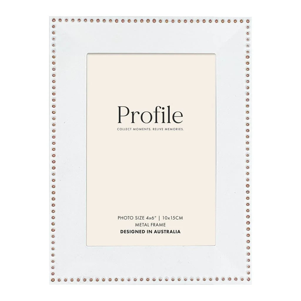 Profile NOBLE White Rose Gold Metal Photo Frame