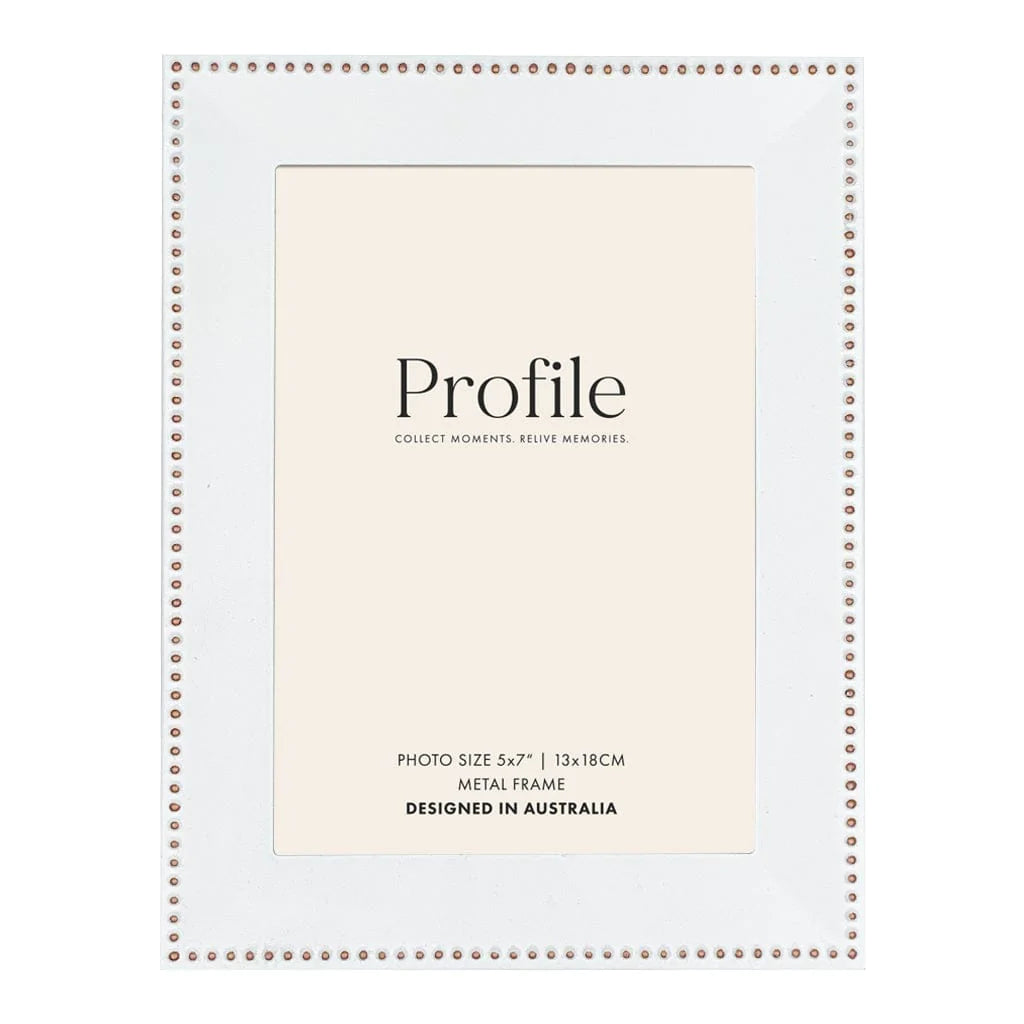 Profile NOBLE White Rose Gold Metal Photo Frame