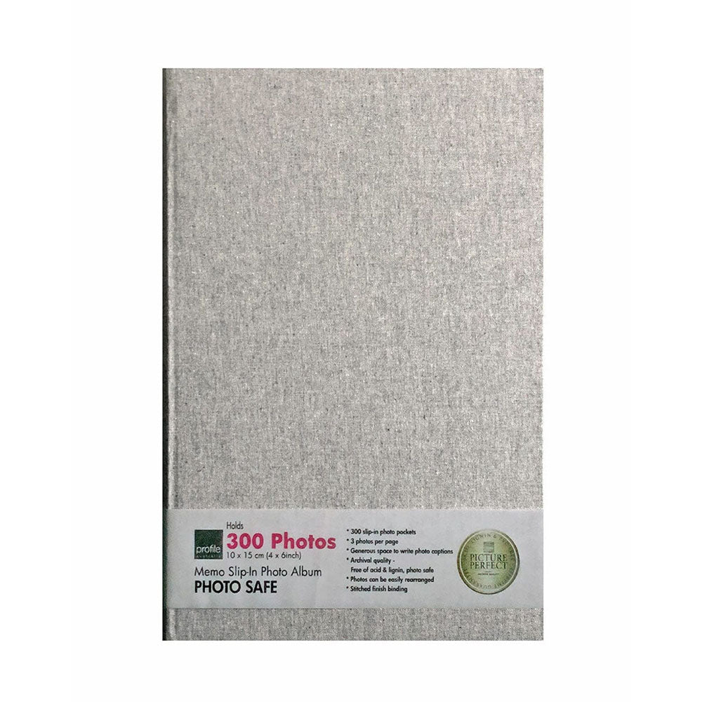 Profile PLUSH Linen Grey 4x6 Slip-In Photo Album